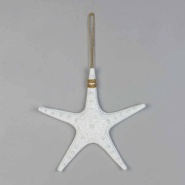 Enfeite Estrela do Mar Branca 33 cm