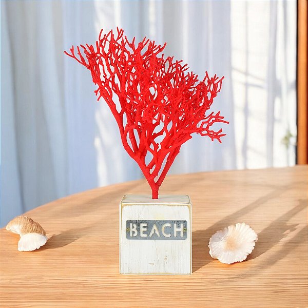 Enfeite Coral Vermelho Médio