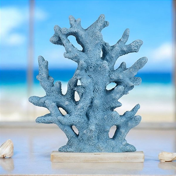 Enfeite Coral de Mesa Azul Claro