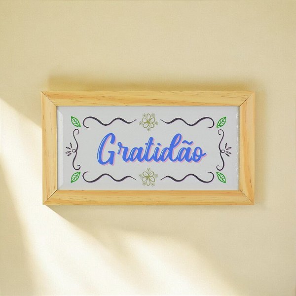Quadro em Cerâmica Gratidão - 15,5x29x3,5 cm