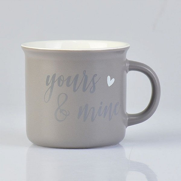 Caneca Love Cinza Frase