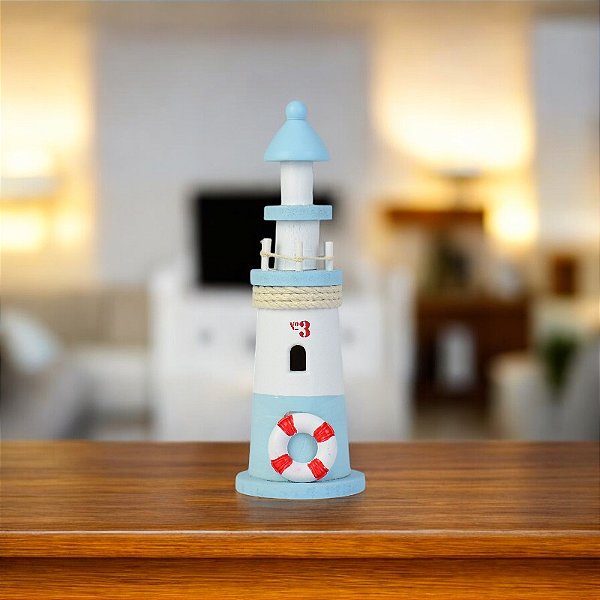 Enfeite Farol Azul Claro 22 cm