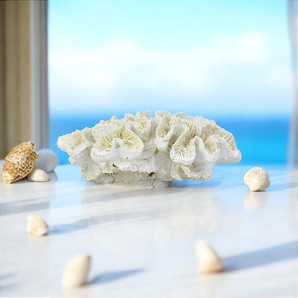 Enfeite Coral Branco 18 cm