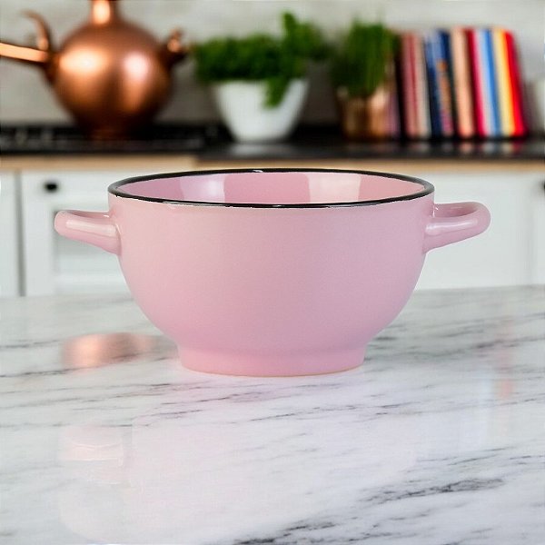 Tigela Com Alças Rosa
