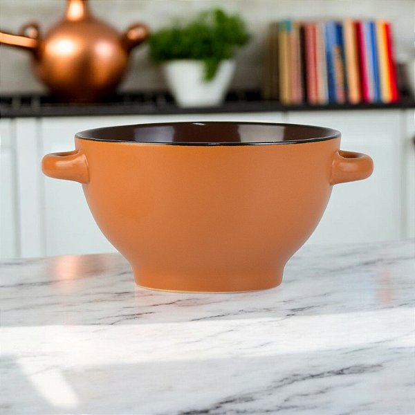 Tigela Com Alças Laranja