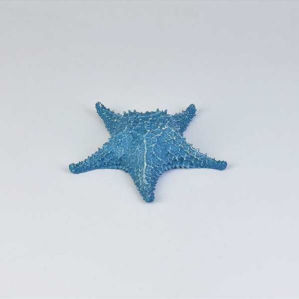 Enfeite Estrela de Mesa Azul 17 cm em Resina