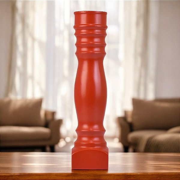 Castiçal Vermelho Grande em Madeira