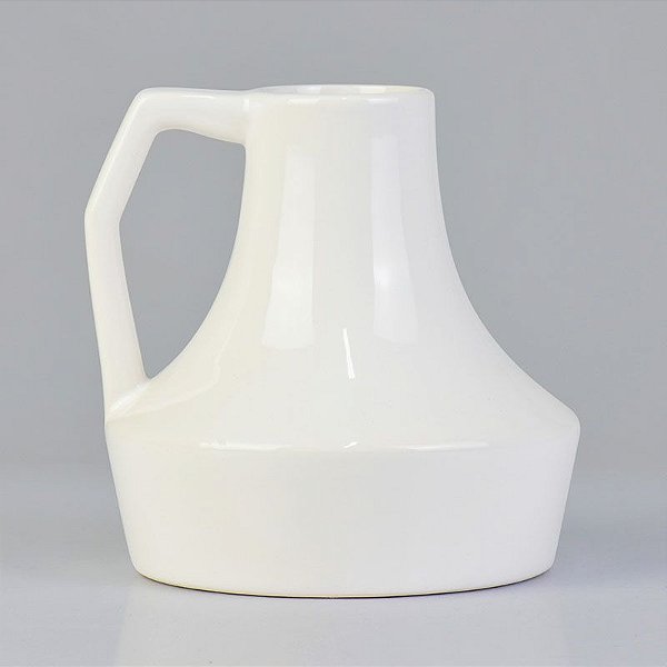 Vasinho Jarra Branco 15 cm em Cerâmica