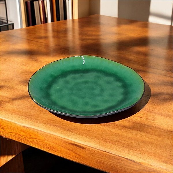 Prato Turquesa 20 cm em Cerâmica Organic