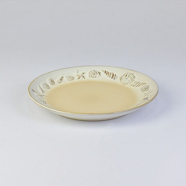 Prato Nautico Branco 21 cm em Cerâmica