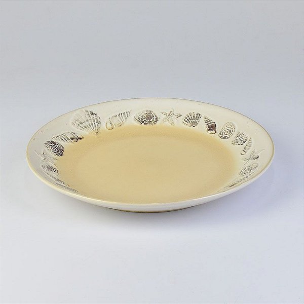 Prato Nautico Branco 28 cm em Cerâmica