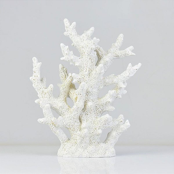 Enfeite Coral Árvore Grande Branco em Resina