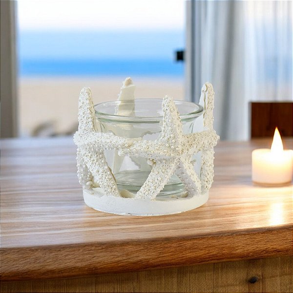 Porta Velas Estrela Branco