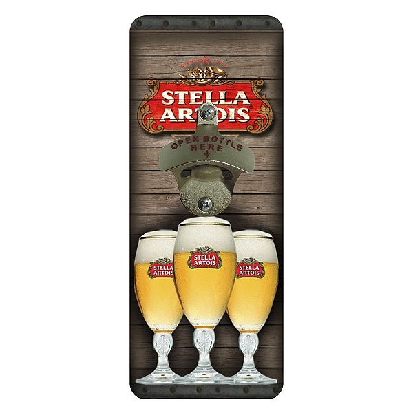 Abridor de Garrafa de Parede Quadrado Stella Artois