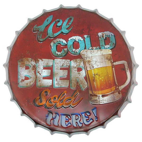 Tampa Decorativa Ice Cold Beer