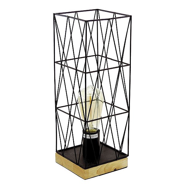 Luminária de Mesa Aramada Quadrada