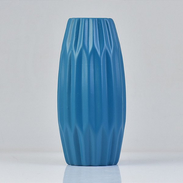 Vaso Azul Com Textura De Dobra