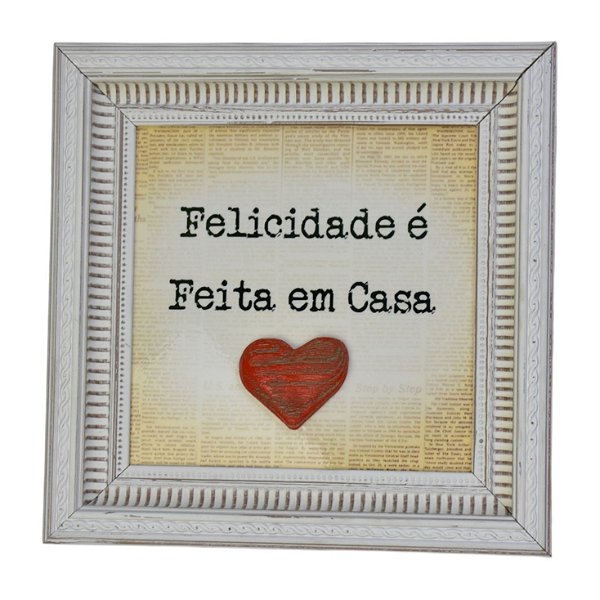 Quadro Azulejo 20x20 Felicidade em Cerâmica