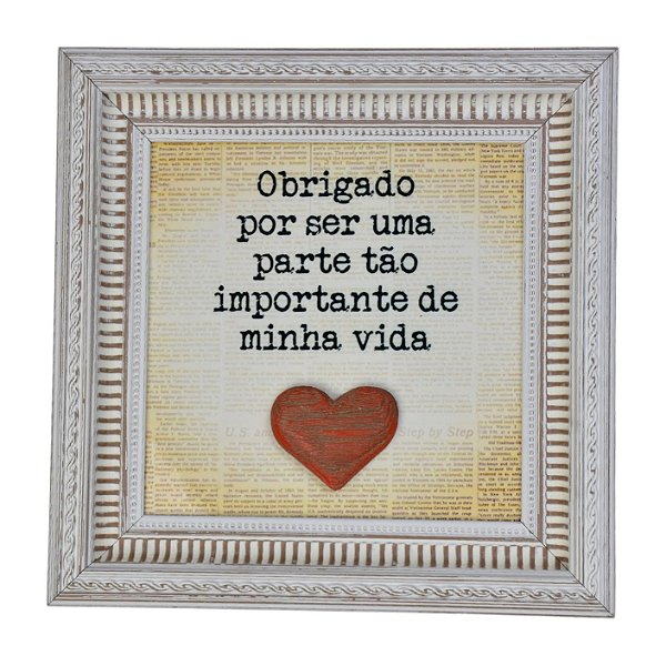 Quadro Azulejo 20x20 Obrigado em Cerâmica