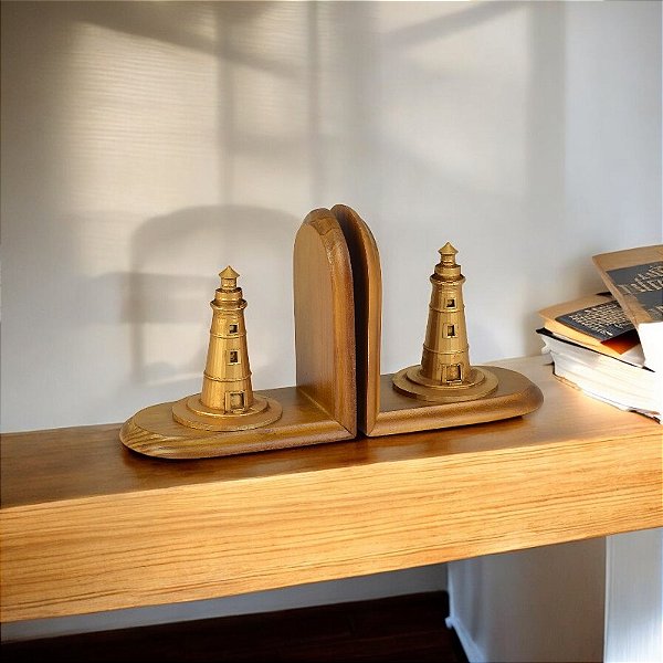 Jg C/2 Aparadores De Livros Farol Dourado