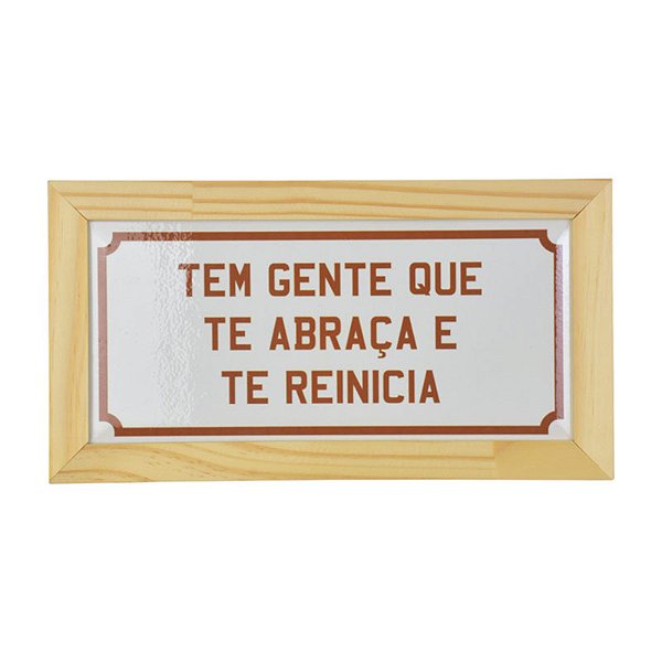 Quadro em Cerâmica Tem Gente Que Te Abraça - 15,5x29x3,5 cm