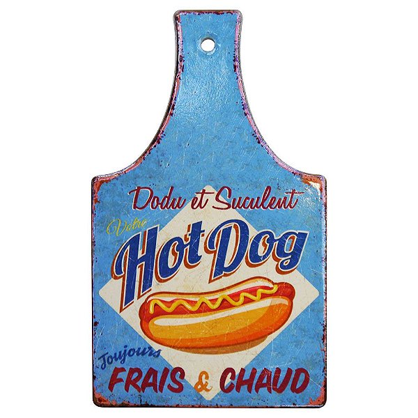 Tag de Cerâmica Hot Dog Azul