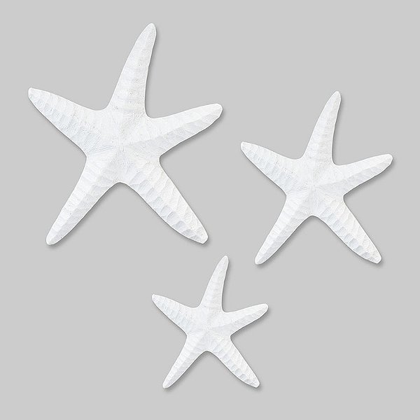 Trio de Enfeites Estrela de Parede Brancas