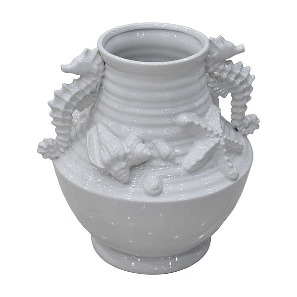 Vaso Branco Ocean em Cerâmica