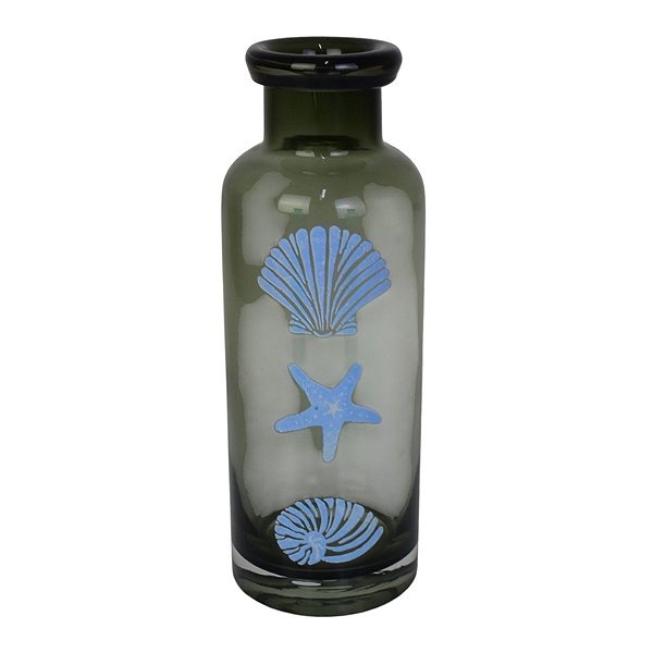 Vaso Garrafa Transparente Preto em Vidro