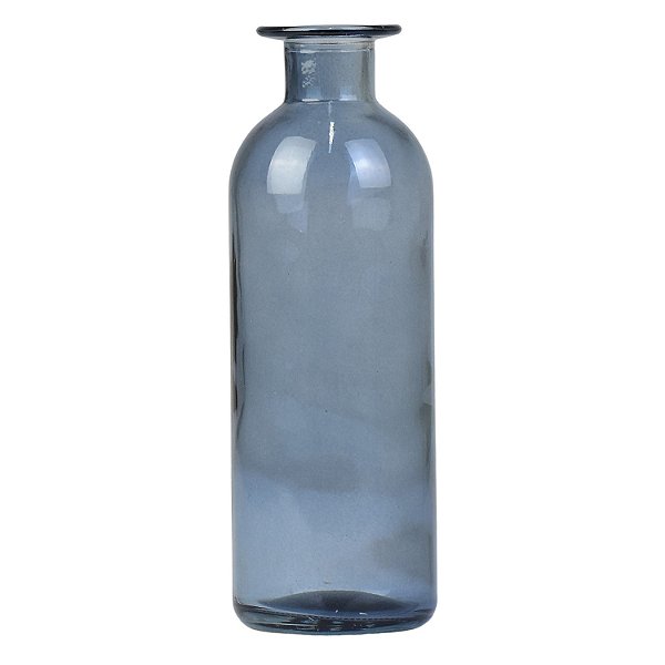 Vaso Garrafa Transparente Preto em Vidro