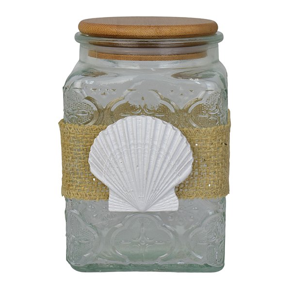 Pote Flower Médio Quadrado em Vidro