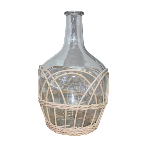 Vaso Ball Ratan 26 cm em Vidro