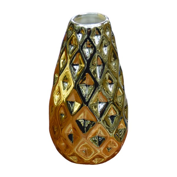 Enfeite Mini Vaso Dourado Modelo B em Cerâmica