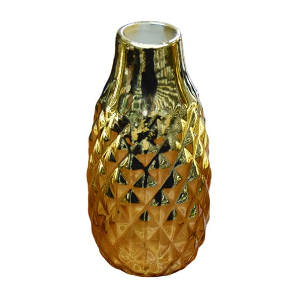Enfeite Mini Vaso Dourado Modelo A em Cerâmica