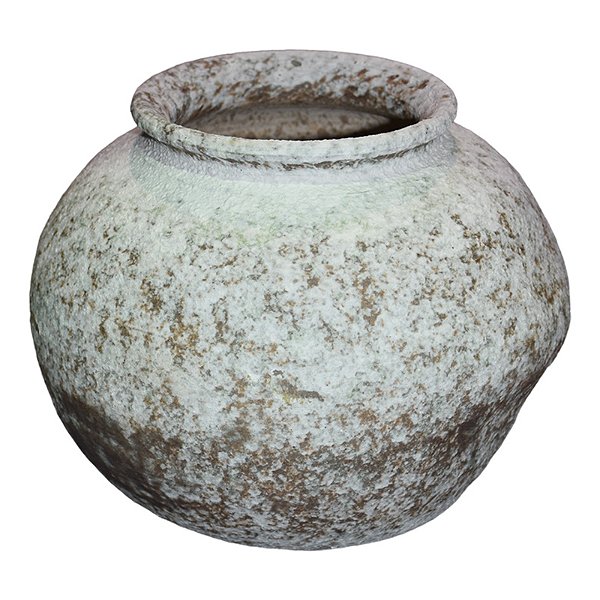 Vaso Envelhecido Branco em Cerâmica