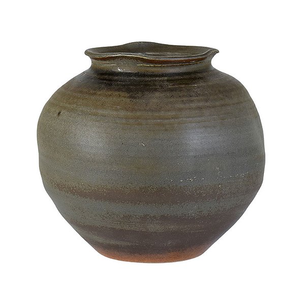 Vaso Marrom Forma Irregular em Cerâmica