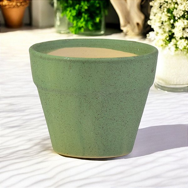 Vaso Shine Verde em Cerâmica