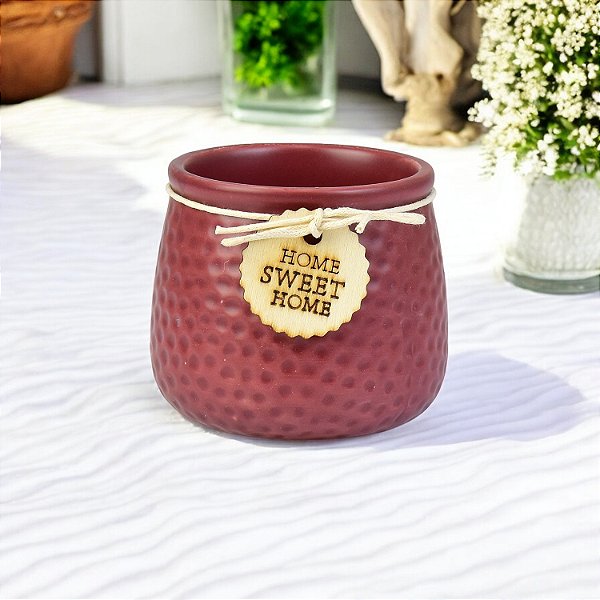 Vaso Color Textura Marrom em Cerâmica