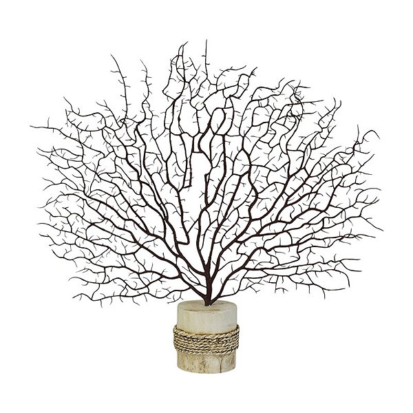 Coral Artificial Marrom 42 cm com Suporte