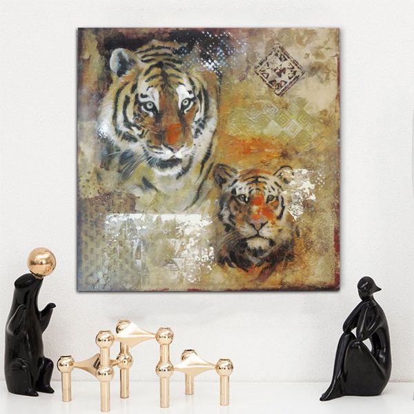 Quadro Canvas Marrom Tigre 60cm