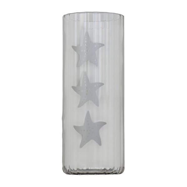 Vaso Incolor Reto Nautico Estrela em Vidro