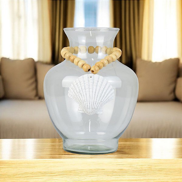 Vaso Incolor Nautico Concha em Vidro