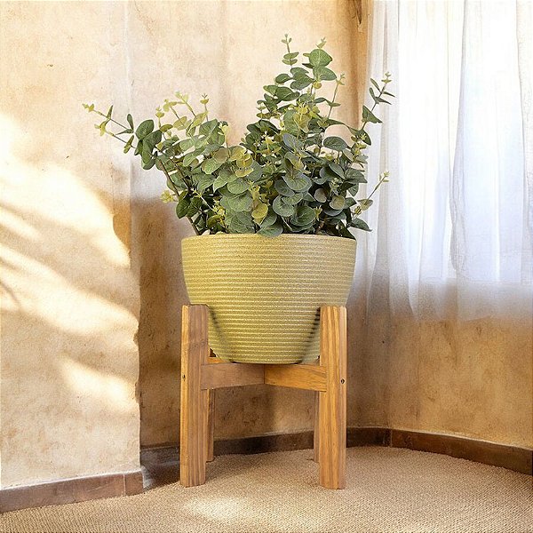 Vaso Riscado Riscado Areia em Plástico com Suporte