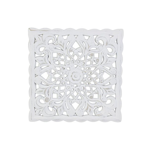 Enfeite de Parede Mandala Quadrada em Madeira
