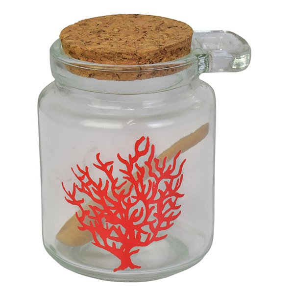 Porta Tempero Transparente com Colher em Vidro