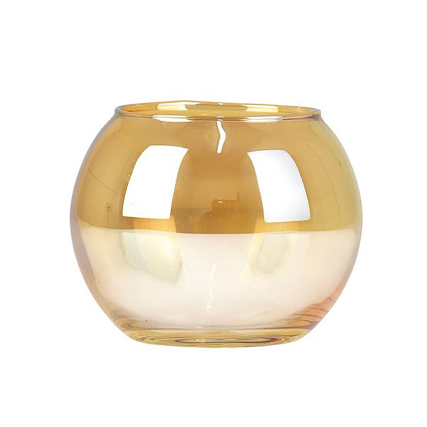 Vaso Aquário Dourado M em Vidro