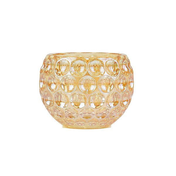 Vaso Pequeno Bolas Dourado em Vidro