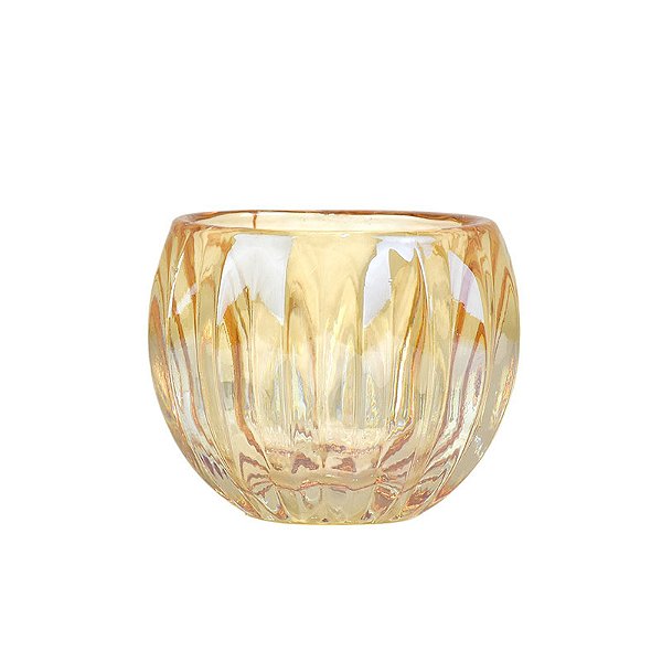 Vaso Pequeno Crist Dourado em Vidro