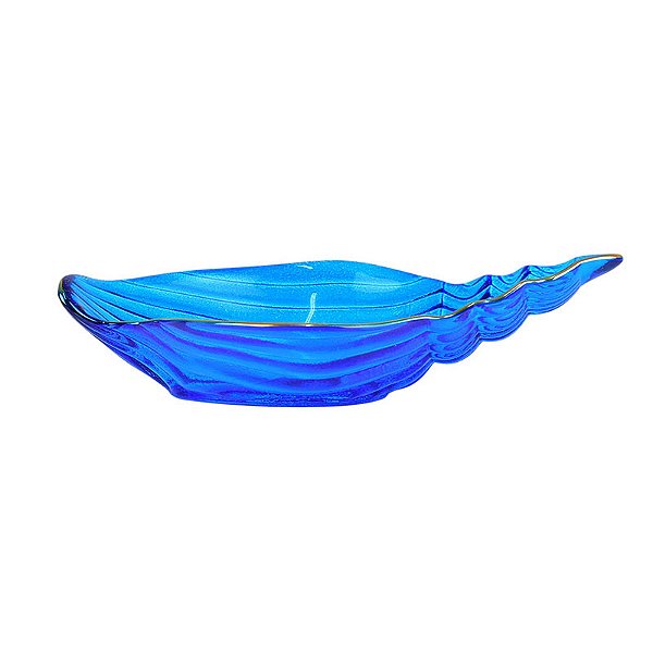 Petisqueira Concha Azul Gold em Vidro