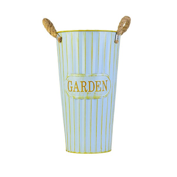 Vaso Garden Azul G em Metal